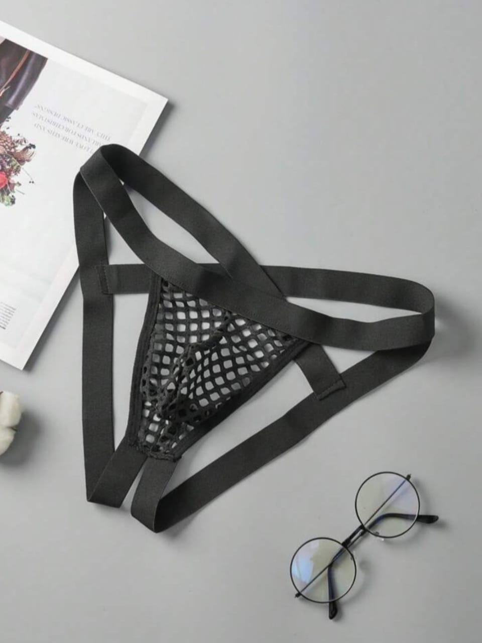 MAD-MEN Mesh Tulle G-String Breathable and Comfortable Stretch Bikini Thong